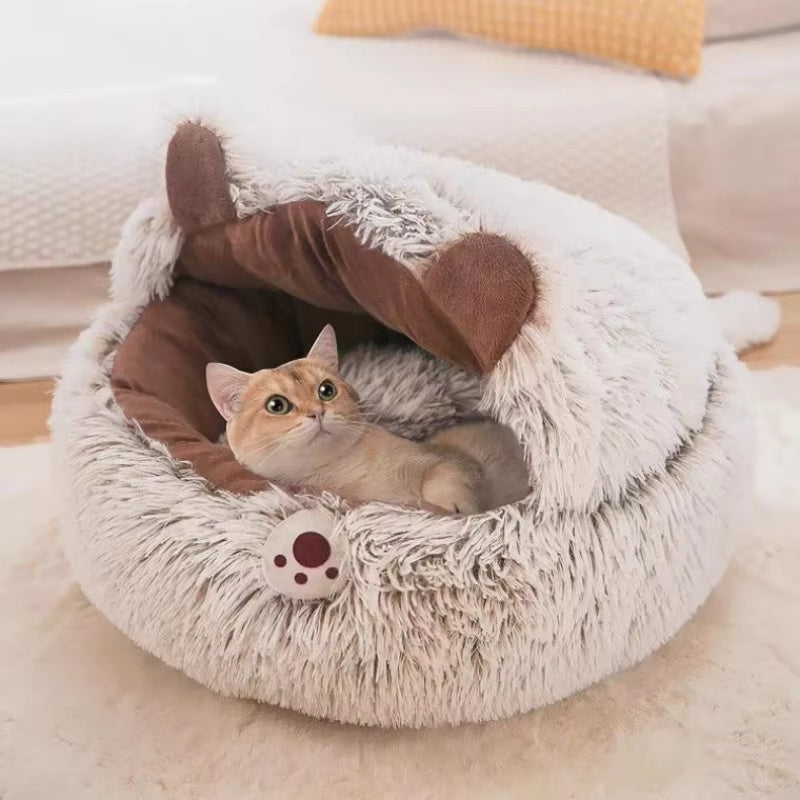 Winter Warm Cuddly Plush Pet Bed Cat Cave