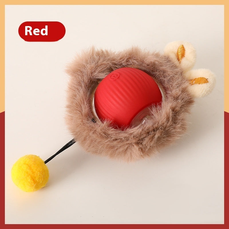 Motorized Fluffy Rolling Ball Interactive Funny Cat Toy