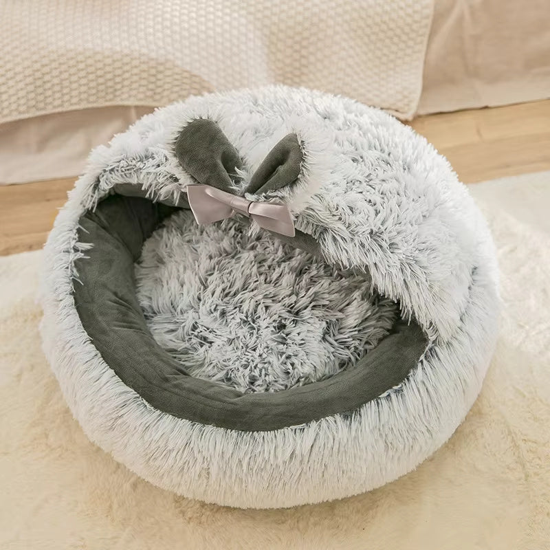 Winter Warm Cuddly Plush Pet Bed Cat Cave