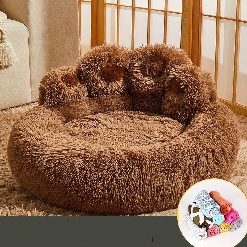 Fluffy Paw Snuggly Soft Pet Bed