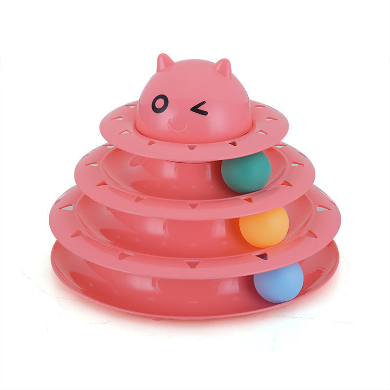 Three-Layer Turn Table Track Ball Cat Toy