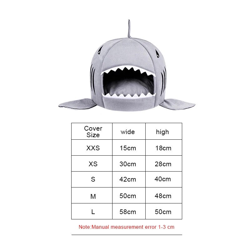 DUOMASUMI Cute Shark Bed House Sweet Puppy Kitty Hamster Cage Cave Accessories Pet Products Supplies Dog House