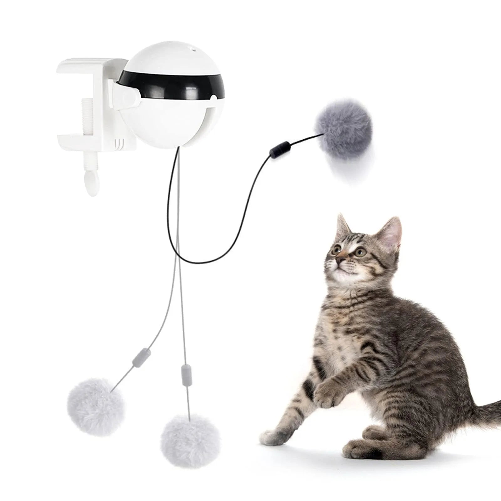 Cat Toy Ball Electronic Motion Cat Toy Electric Flutter Rotating Interactive Puzzle Smart Pet Cat Ball Toy Yo-Yo Lifting Ball